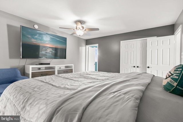 6432 Sedgwick St, Elkridge, MD 21075 - bedroom with a closet and ceiling fan