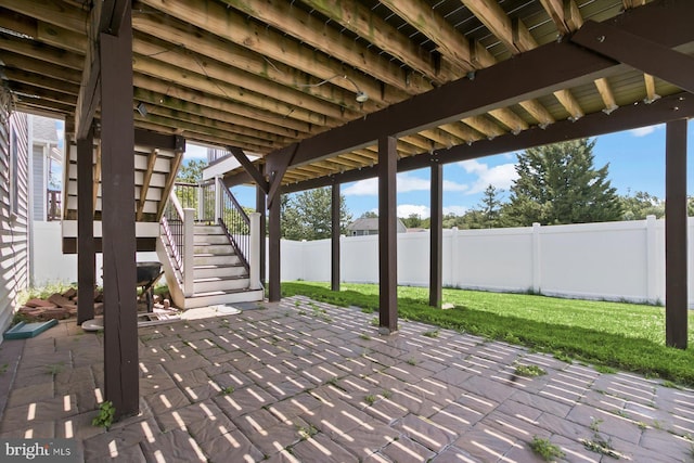 6432 Sedgwick St, Elkridge, MD 21075 - fenced backyard featuring a patio area and stairway