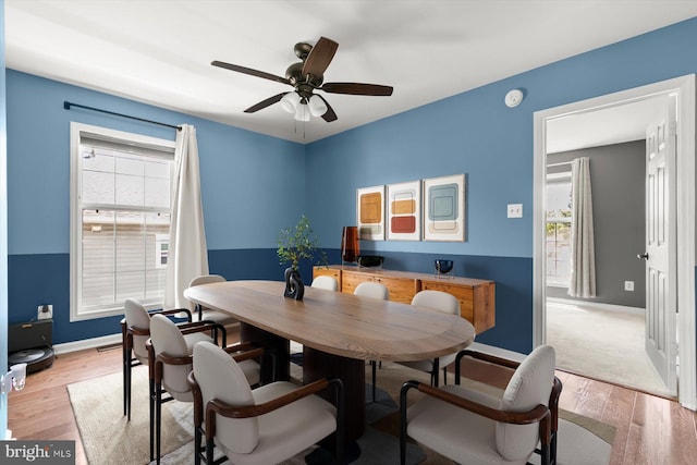 6432 Sedgwick St, Elkridge, MD 21075 - dining room with a ceiling fan and light wood finished floors