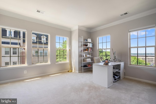 500 Overlook Park Drive 27, Oxon Hill, MD 20745 - carpeted office space featuring healthy amount of natural light and ornamental molding