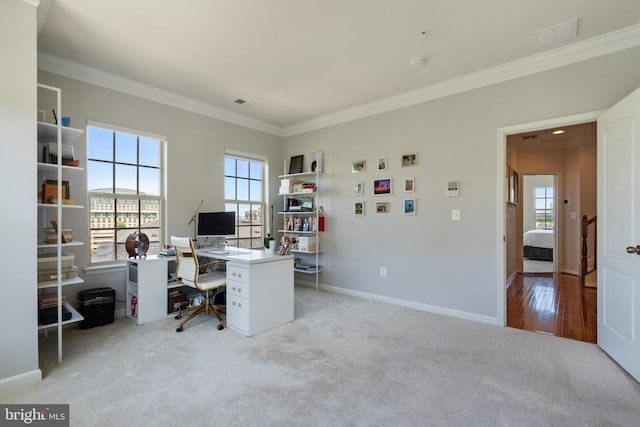 500 Overlook Park Drive 27, Oxon Hill, MD 20745 - carpeted office with ornamental molding and plenty of natural light