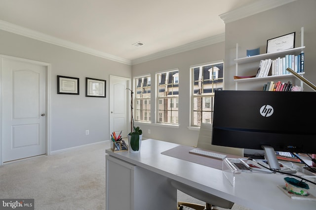 500 Overlook Park Drive 27, Oxon Hill, MD 20745 - carpeted home office featuring ornamental molding and baseboards