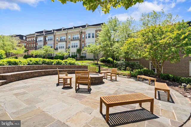 500 Overlook Park Drive 27, Oxon Hill, MD 20745 - view of patio / terrace featuring a fire pit
