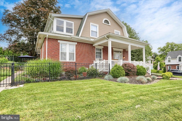 3124 Brisban St, Harrisburg, PA 17111 - colonial inspired home featuring a gambrel roof, brick siding, and a porch
