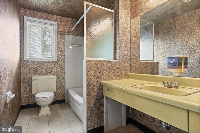 64 Warwick Rd, Stratford, NJ 08084 - full bathroom featuring tile patterned floors, vanity, and shower / bathtub combination