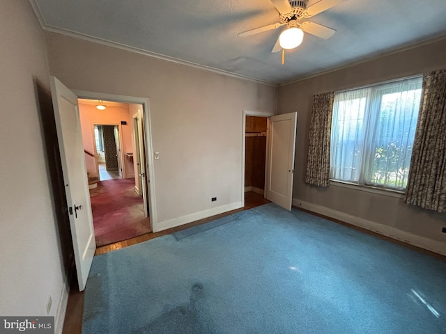400 E Main St, Ephrata, PA 17522 - unfurnished bedroom with carpet floors, crown molding, and ceiling fan