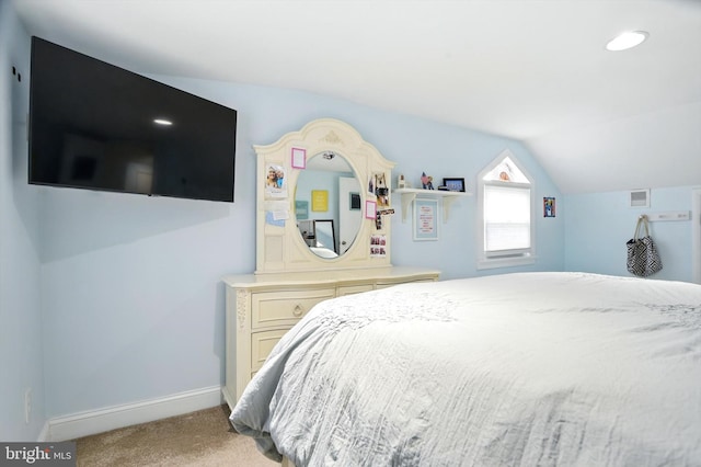 110 S Washington St, Havre De Grace, MD 21078 - bedroom featuring light carpet and vaulted ceiling