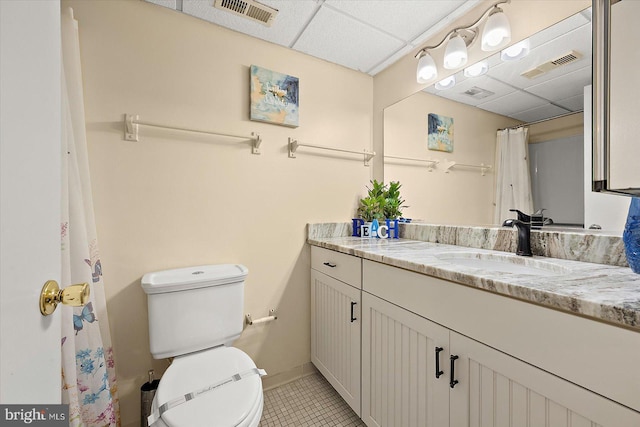 9800 Coastal Hwy Unit 1207, Ocean City, MD 21842 - full bath featuring a drop ceiling, vanity, and tile patterned flooring