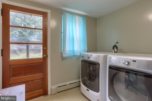 1002 S 2nd Ave, Lebanon, PA 17042 - washroom with baseboard heating and washer and clothes dryer