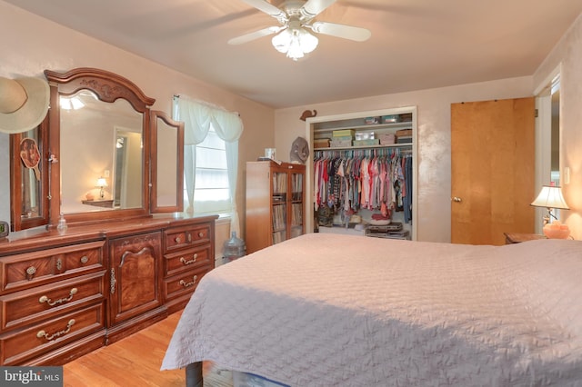 1002 S 2nd Ave, Lebanon, PA 17042 - bedroom with a closet, light wood finished floors, and a ceiling fan