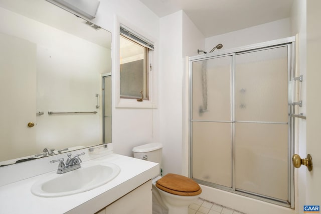 906 Old Farm Rd, Charlottesville, VA 22903 - full bathroom with a stall shower, vanity, and tile patterned flooring
