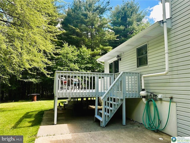 93 Sassafras, Lehighton, PA 18235 - wooden deck with a yard and stairs