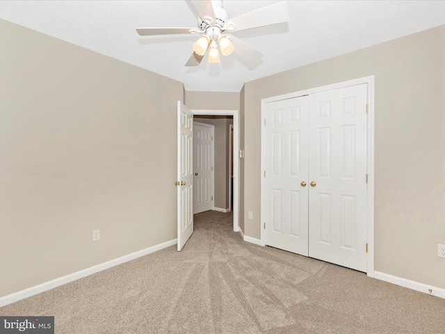 5220 Earles Ct, Frederick, MD 21703 - unfurnished bedroom featuring light carpet, a closet, and a ceiling fan