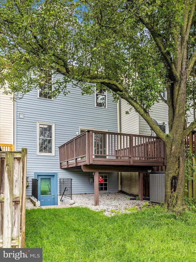 5220 Earles Ct, Frederick, MD 21703 - rear view of property with a yard and a deck