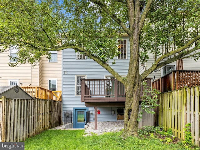 5220 Earles Ct, Frederick, MD 21703 - back of house with a wooden deck and an outbuilding
