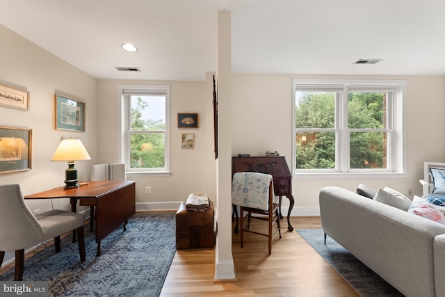 317 10th St NE Unit 13, Washington, DC 20002 - living area with light wood finished floors, an office area, and recessed lighting