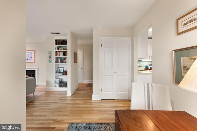 317 10th St NE Unit 13, Washington, DC 20002 - hall with light wood finished floors and built in shelves