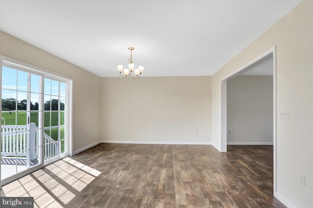 75 Bennington Way, Carlisle, PA 17013 - spare room featuring a chandelier and wood finished floors