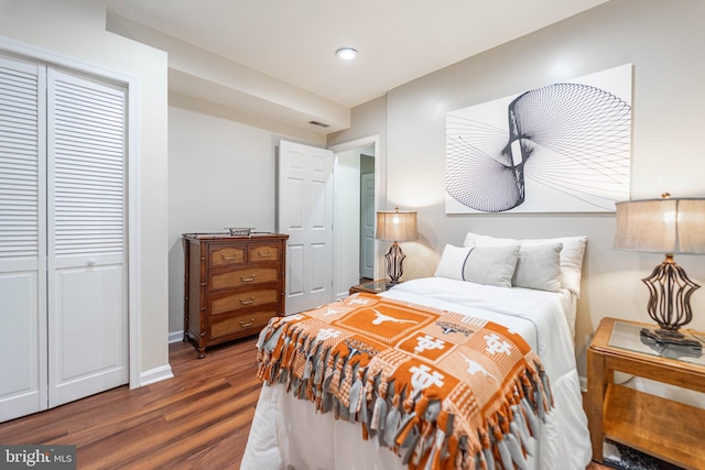 7781 Monaghan Rd, Glen Burnie, MD 21060 - bedroom featuring dark wood-type flooring, a closet, and recessed lighting