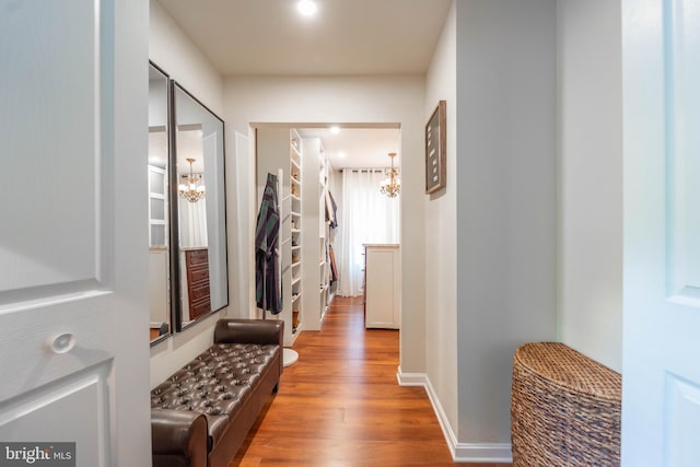 7781 Monaghan Rd, Glen Burnie, MD 21060 - hall with a chandelier and wood finished floors