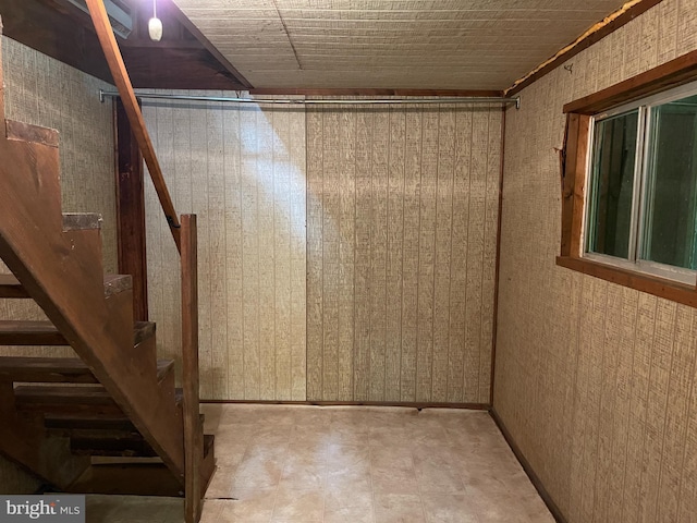 175 Howellsville Rd, Front Royal, VA 22630 - below grade area featuring stairway and tile patterned floors