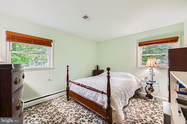 12105 Lanham Severn Rd, Bowie, MD 20720 - bedroom with a baseboard radiator and multiple windows