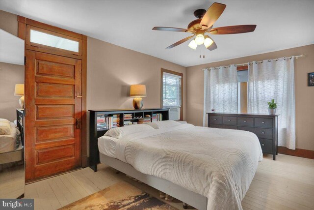 120 Hook St, Birdsboro, PA 19508 - bedroom featuring light wood-style flooring and a ceiling fan
