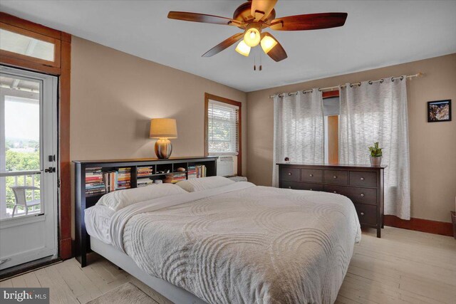 120 Hook St, Birdsboro, PA 19508 - bedroom with light wood-style flooring and a ceiling fan