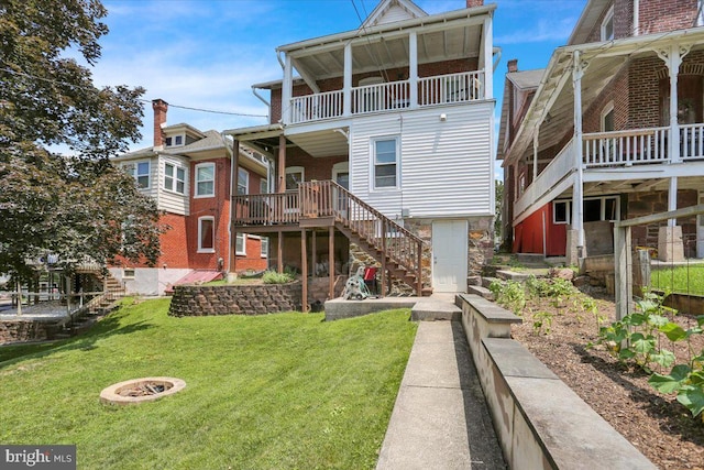 120 Hook St, Birdsboro, PA 19508 - back of property featuring stairway and a yard