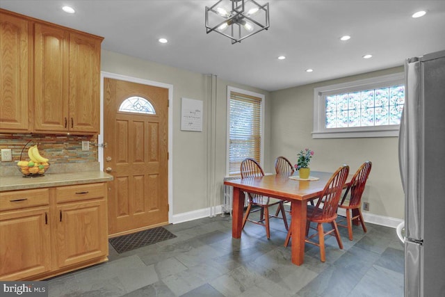 120 Hook St, Birdsboro, PA 19508 - dining space with recessed lighting, healthy amount of natural light, and a chandelier