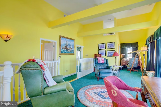 6180 Marsh Island Dr, Chincoteague Island, VA 23336 - living room featuring carpet floors