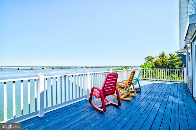 6180 Marsh Island Dr, Chincoteague Island, VA 23336 - wooden deck with a water view