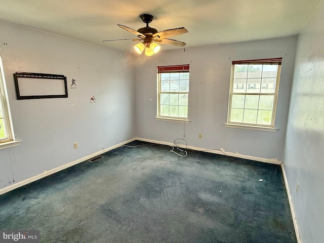2575 Romig Rd, Gilbertsville, PA 19525 - unfurnished room with plenty of natural light, carpet floors, and ceiling fan