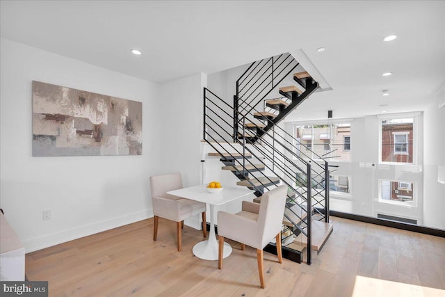 2618 E Hagert St, Philadelphia, PA 19125 - stairway with wood finished floors and recessed lighting