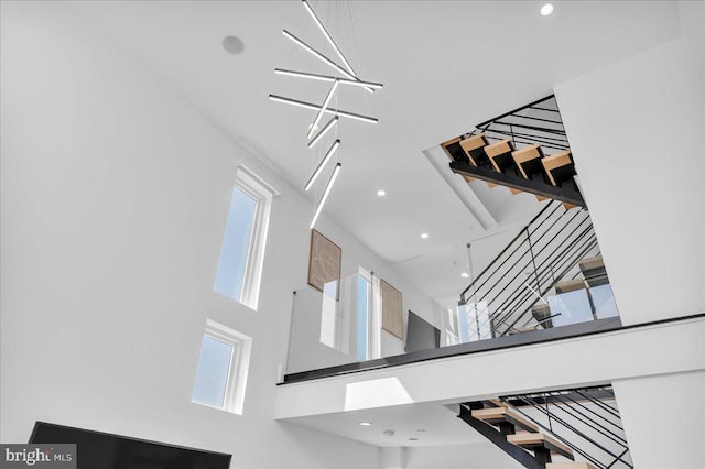 2618 E Hagert St, Philadelphia, PA 19125 - stairs featuring a towering ceiling and recessed lighting