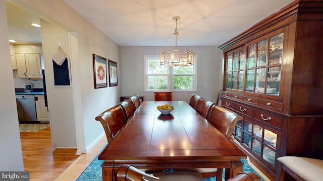1047 Brookfield Cir, Quakertown, PA 18951 - dining space with a chandelier, light wood-type flooring, and recessed lighting