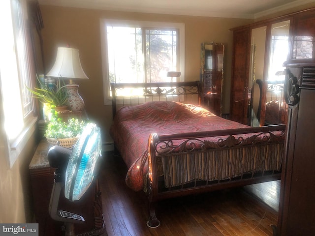 4330 Province Line Rd, Lawrenceville, NJ 08648 - bedroom with multiple windows, hardwood / wood-style flooring, and ornamental molding