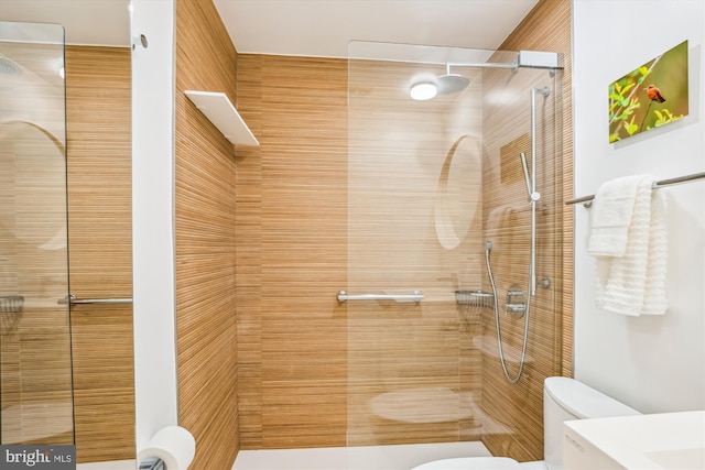 3042 R St NW Unit 2, Washington, DC 20007 - bathroom featuring a tile shower and vanity