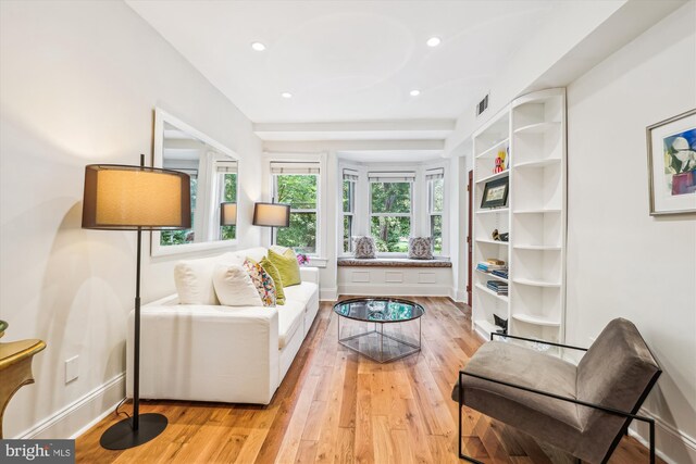 3042 R St NW Unit 2, Washington, DC 20007 - living room featuring light wood-style floors and recessed lighting