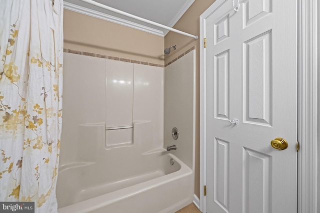 564 Astor Sq, West Chester, PA 19380 - bathroom featuring crown molding and shower / bath combination with curtain