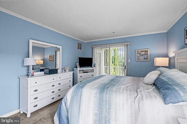 564 Astor Sq, West Chester, PA 19380 - bedroom featuring carpet floors, access to outside, and ornamental molding