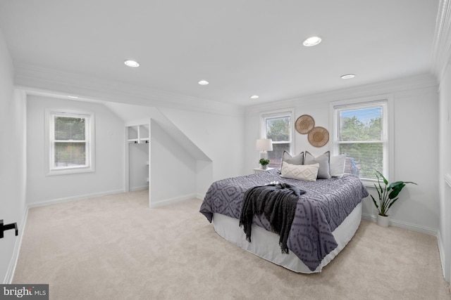 950 E W Hwy, Takoma Park, MD 20912 - carpeted bedroom featuring crown molding and recessed lighting