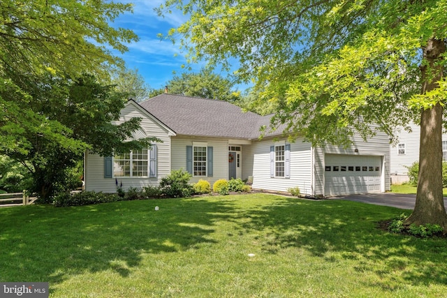 302 Cressent Ct, East Fallowfield Township, PA 19320 - view of front of home with driveway, an attached garage, a front lawn, and roof with shingles