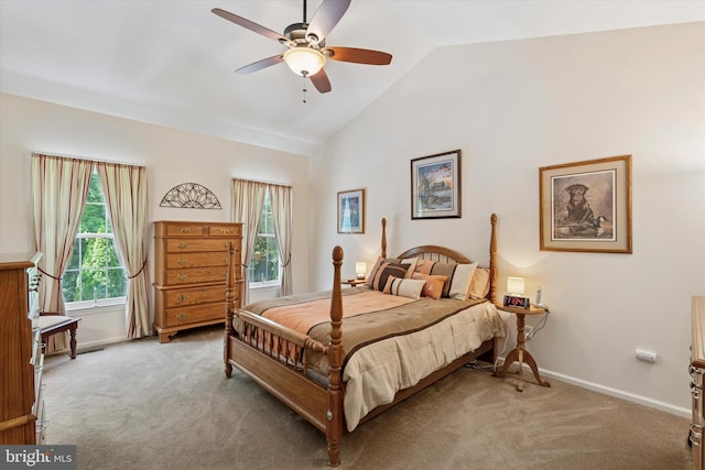 302 Cressent Ct, East Fallowfield Township, PA 19320 - carpeted bedroom with lofted ceiling and ceiling fan