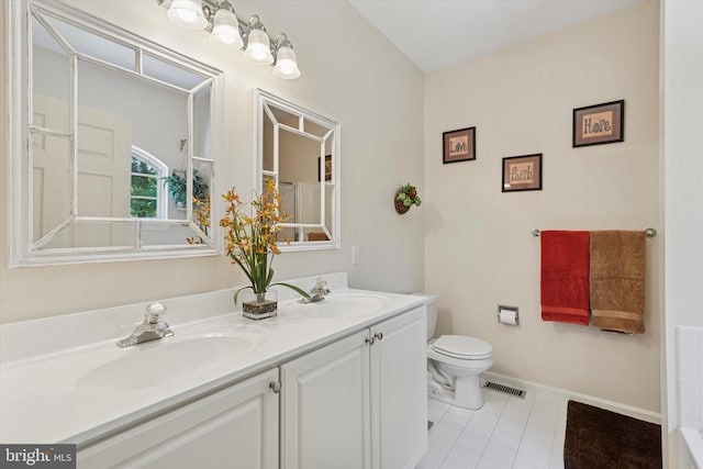 302 Cressent Ct, East Fallowfield Township, PA 19320 - full bathroom with double vanity and tile patterned floors