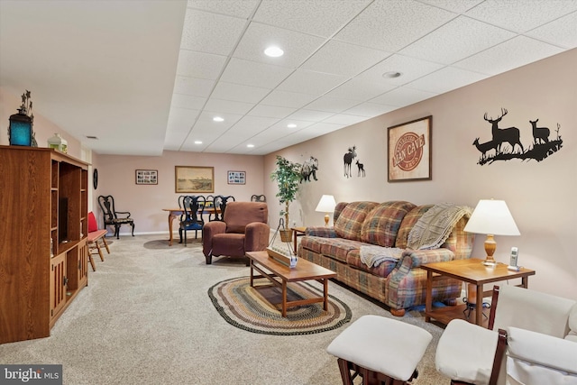 302 Cressent Ct, East Fallowfield Township, PA 19320 - carpeted living area featuring recessed lighting and baseboards