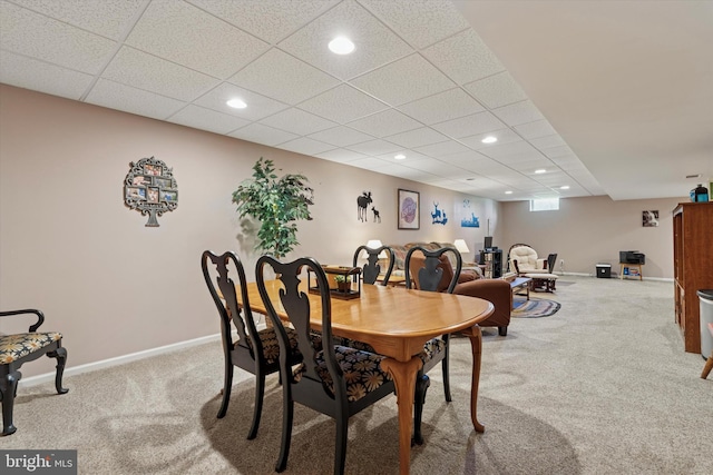 302 Cressent Ct, East Fallowfield Township, PA 19320 - dining room featuring carpet flooring, recessed lighting, and a paneled ceiling