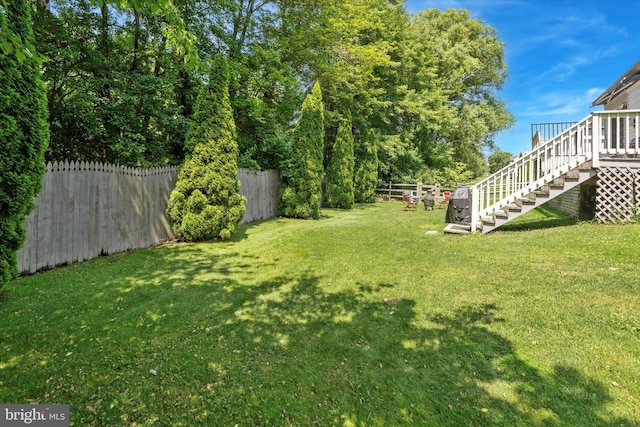 302 Cressent Ct, East Fallowfield Township, PA 19320 - view of yard featuring stairs and a deck