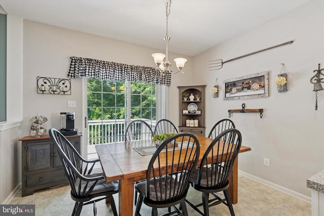 302 Cressent Ct, East Fallowfield Township, PA 19320 - dining room with a chandelier and baseboards