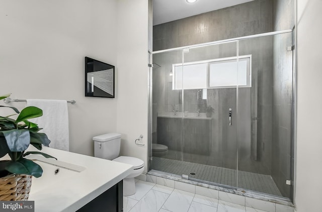 1620 N 5th Ct, Philadelphia, PA 19122 - bathroom with vanity, marble finish floors, and a shower stall